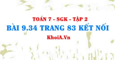 Bài 9.34 trang 83 Toán 7 Kết nối tri thức Tập 2